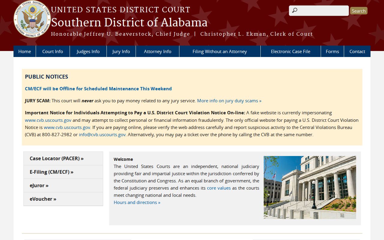 Washington County Circuit Clerk comparison with federal district court records
