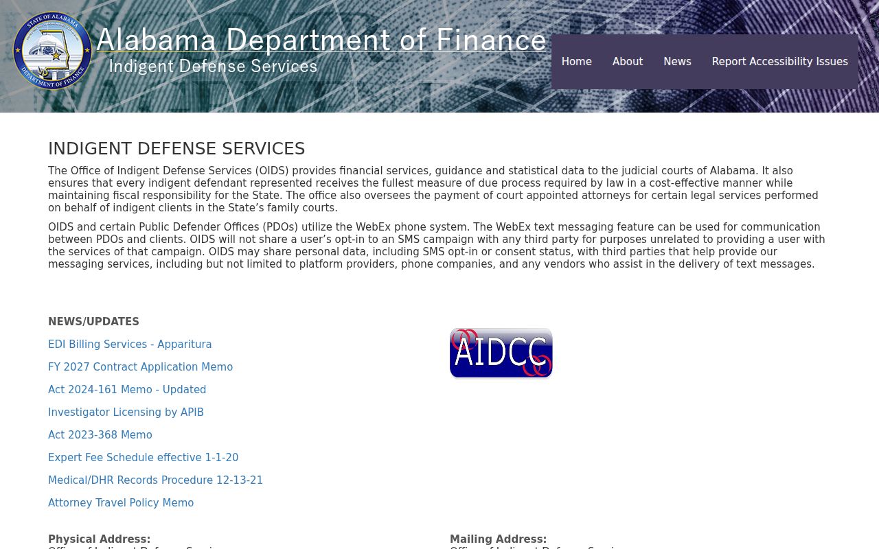 Washington County criminal court records indigent defense services