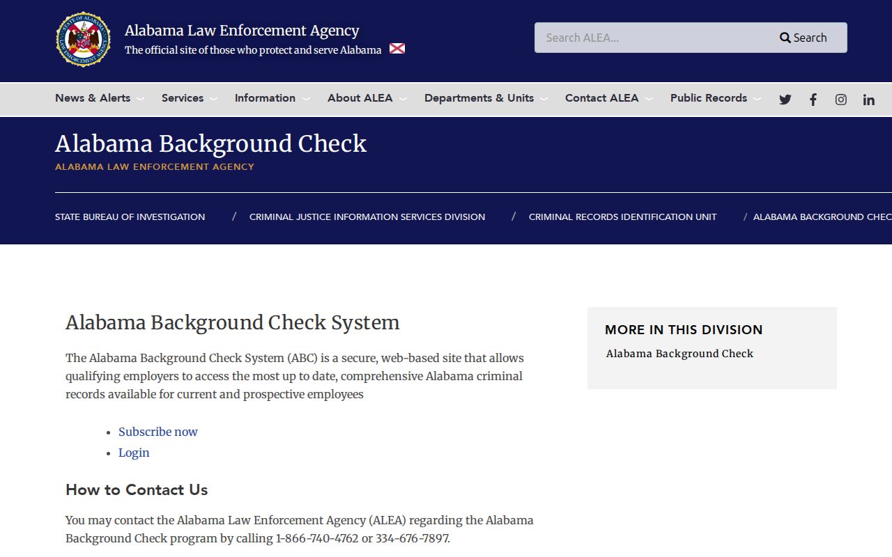 Washington County criminal court records ALEA history process