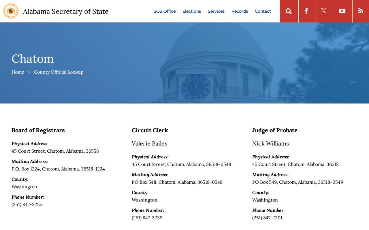 Washington County Court records county officials lookup