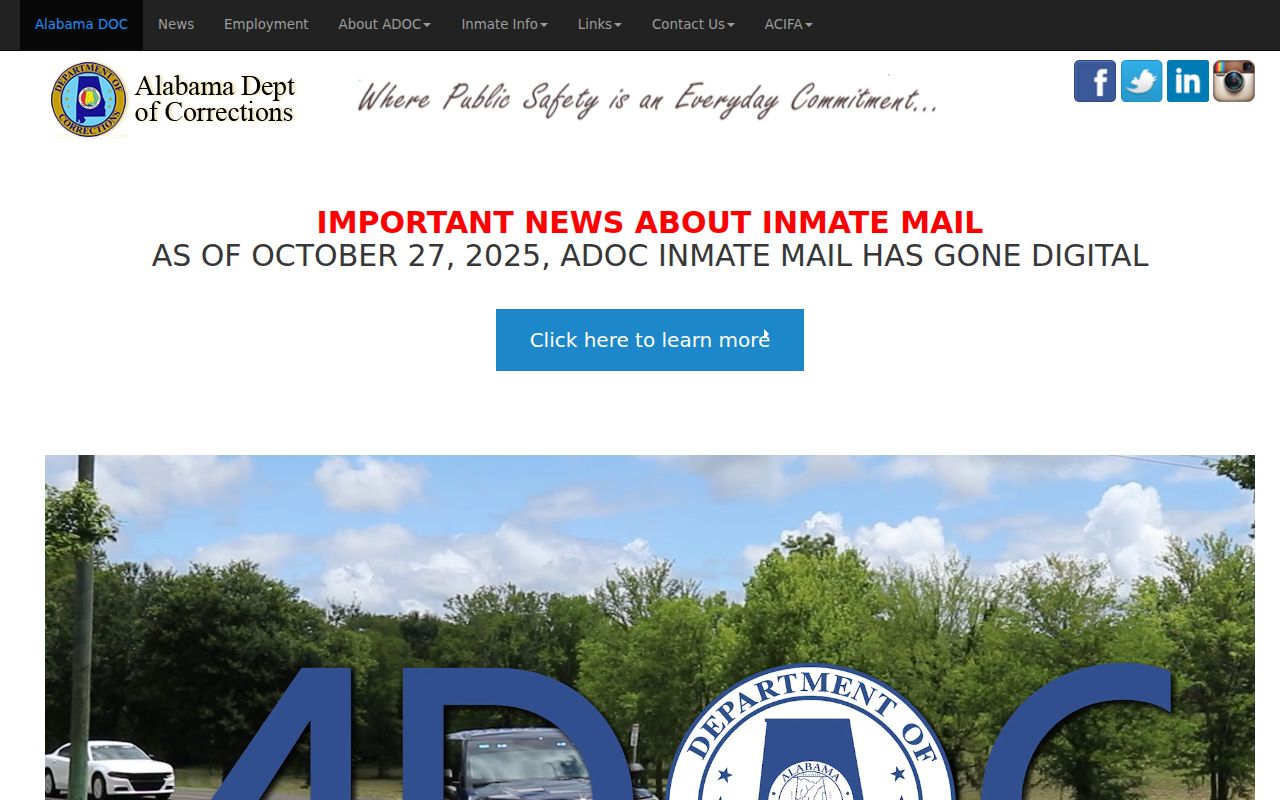 Washington County inmate records Alabama Department of Corrections source