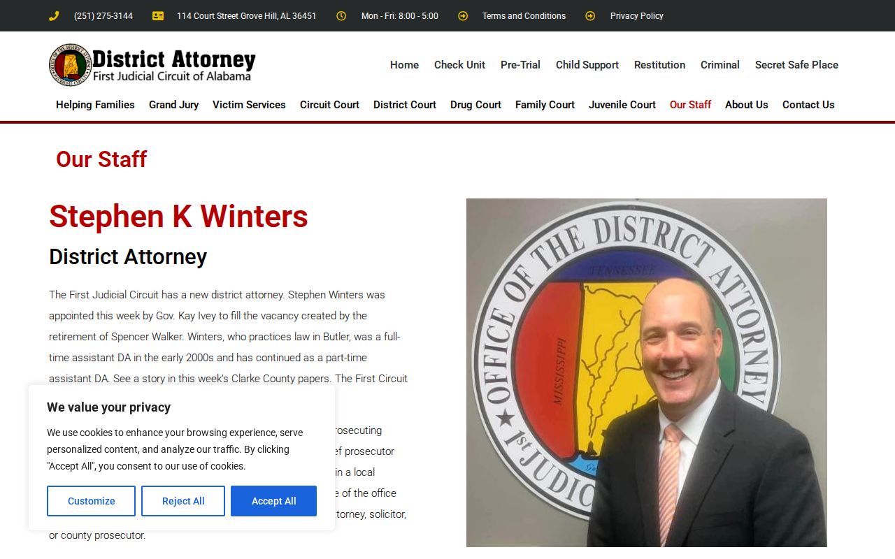 Washington County warrant records First Judicial Circuit district attorney information